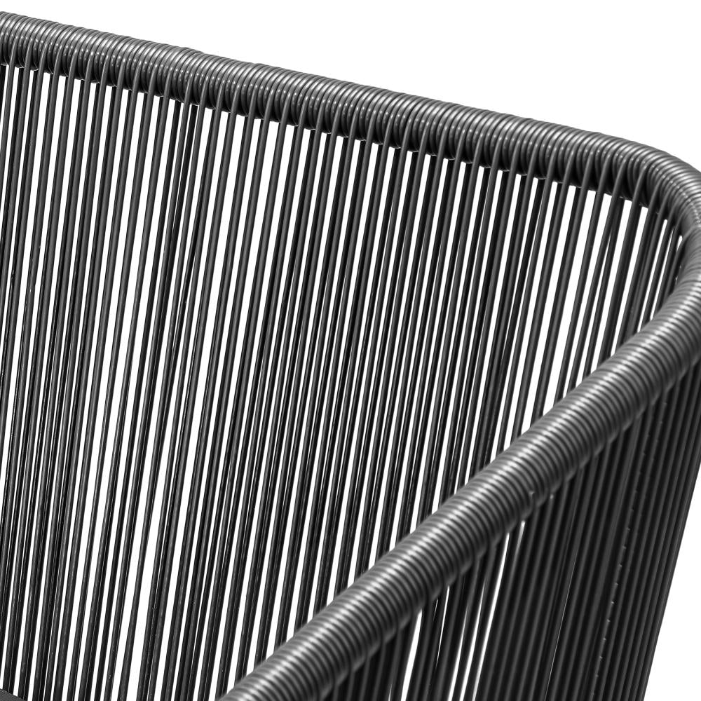 Outdoor Armchair X2 with Padded Seat Grey