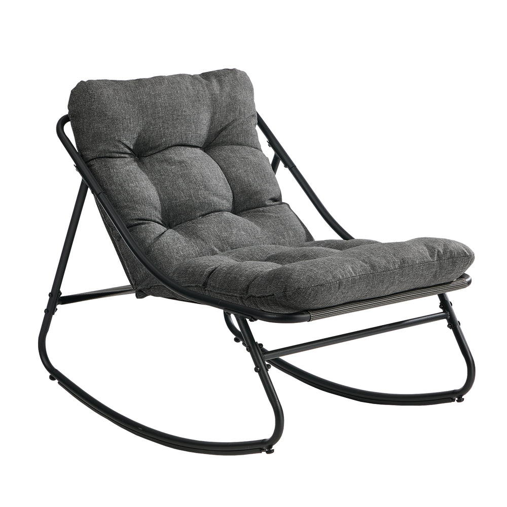 Livsip Outdoor Rocking Chair Garden Patio Lounge Textilene Grey