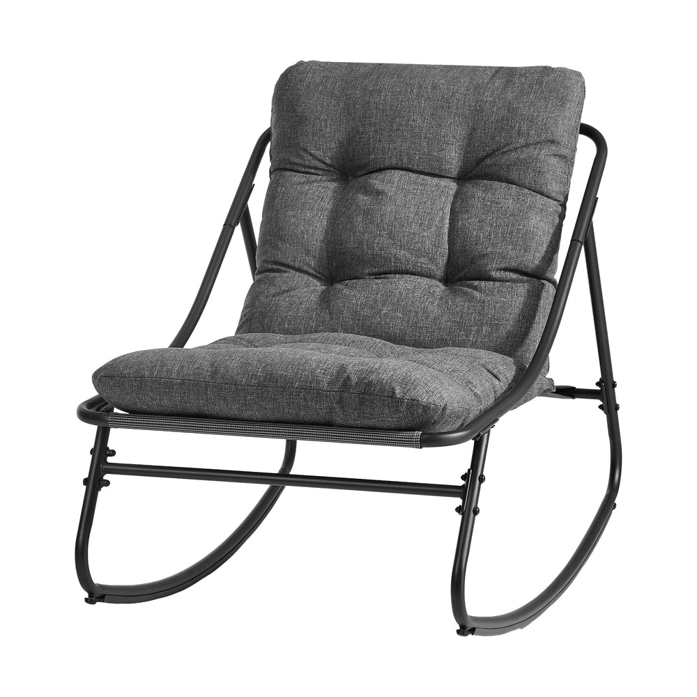 Livsip Outdoor Rocking Chair Garden Patio Lounge Textilene Grey
