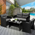 Outdoor Patio Set 4Piece Wicker Sofa Chair Table
