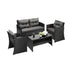 Outdoor Patio Set 4Piece Wicker Sofa Chair Table