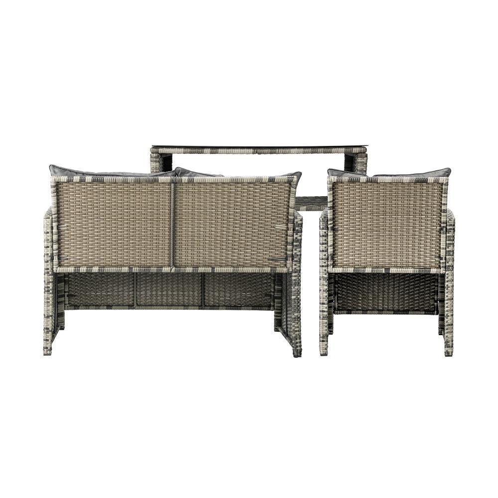 Outdoor Patio Set Wicker Table&Chairs 4 Piece