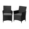 2X Outdoor Patio Chairs Rattan Black