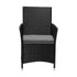 2X Outdoor Patio Chairs Rattan Black