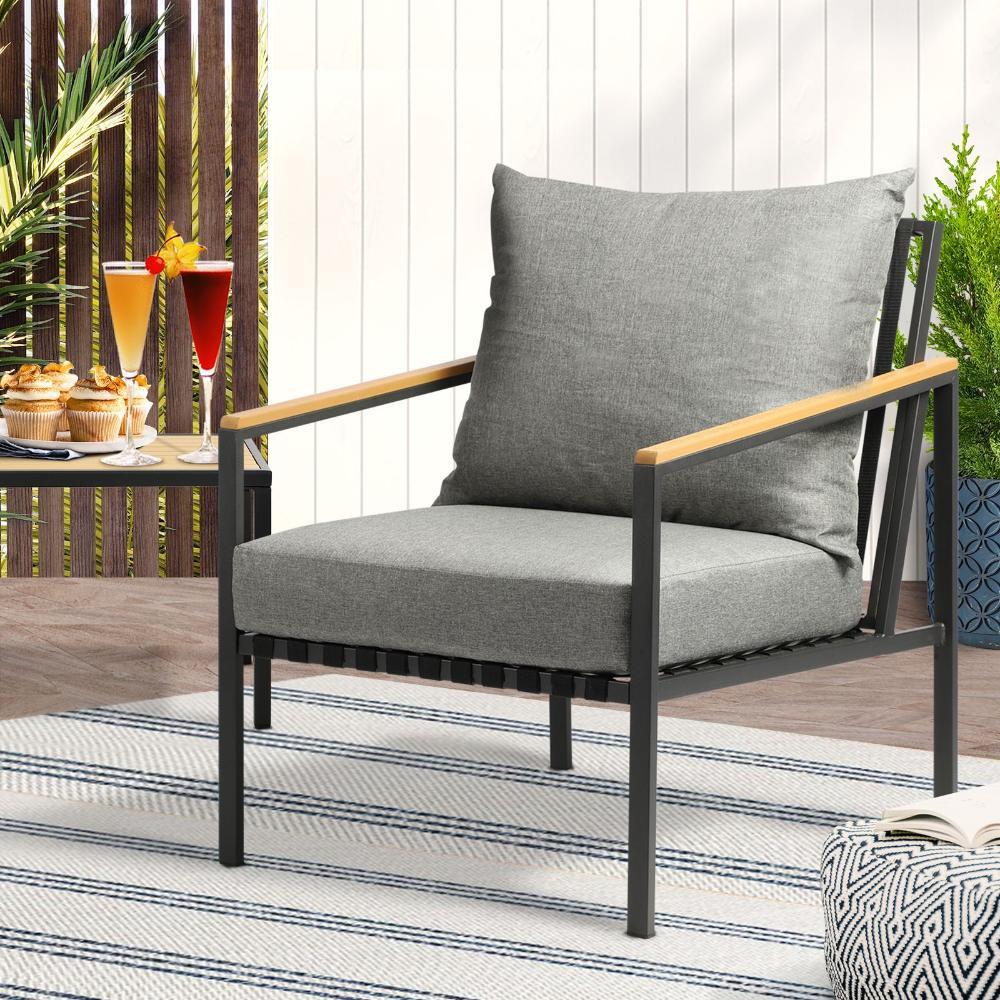 Outdoor Chair Patio Armchair with Cushions
