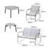 Livsip 4 Seater Outdoor Lounge Set Patio Set Grey Table