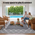 Gardeon Outdoor Rugs 274x366cm Large Carpet Reversible PP Dual-Sided Area Mat Patio Rug Grey