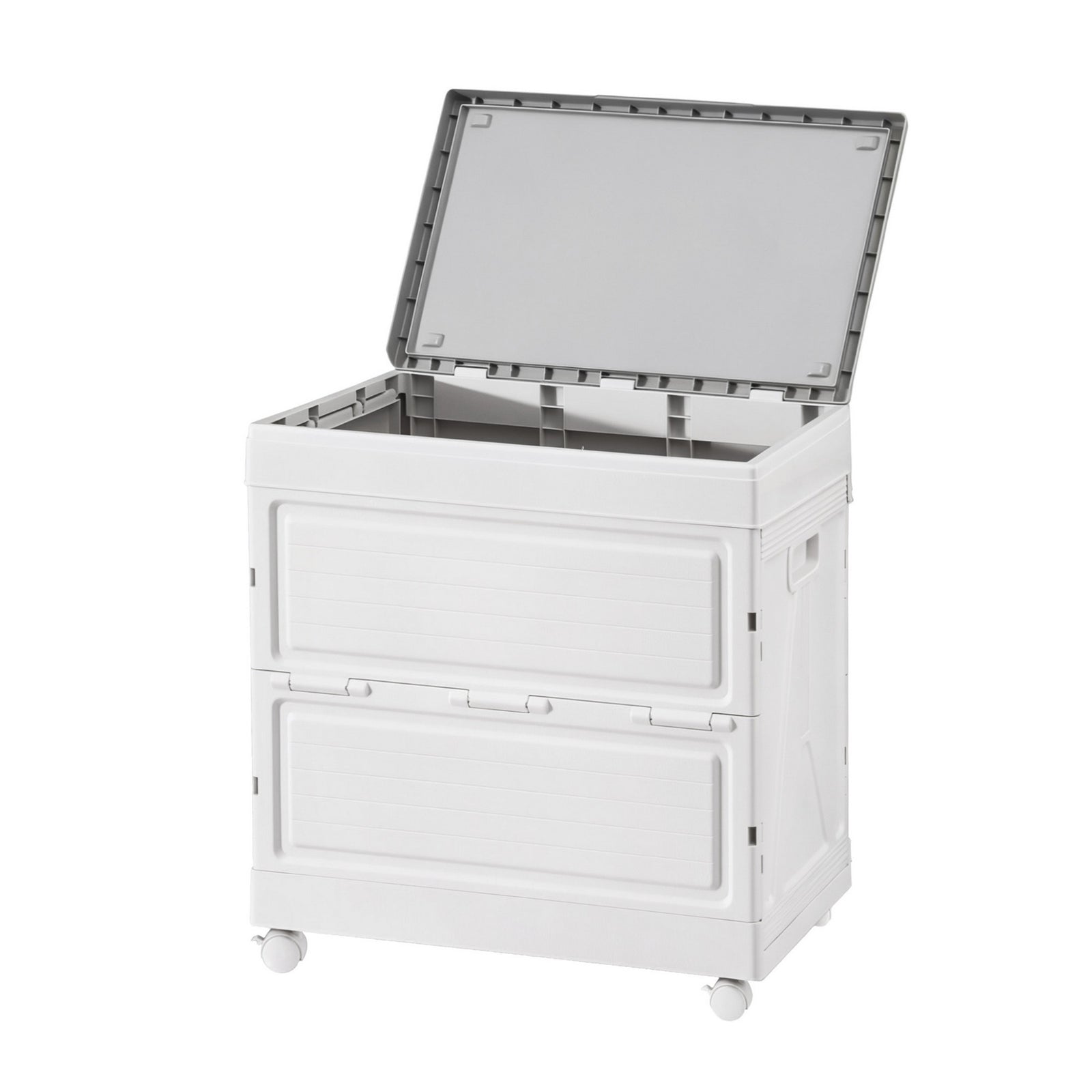 159L Outdoor Storage Box Stackable Cupboard Camping Organizer Wheels