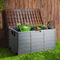 290L Outdoor Storage Box Lockable Deck Box with Wheels Brown