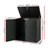 775L Outdoor Storage Box – Triple‑Door PP Shed, Lockable Lid, Black