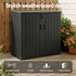 775L Outdoor Storage Box – Triple‑Door PP Shed, Lockable Lid, Black