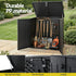 775L Outdoor Storage Box – Triple‑Door PP Shed, Lockable Lid, Black