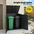 775L Outdoor Storage Box – Triple‑Door PP Shed, Lockable Lid, Black