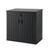 775L Outdoor Storage Box – Triple‑Door PP Shed, Lockable Lid, Black
