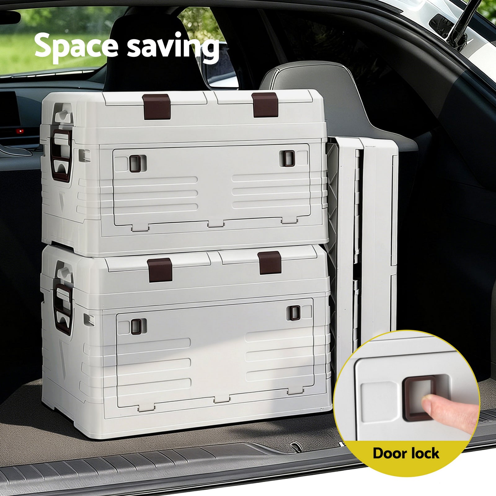 80L Outdoor Storage Box Foldable Camping Collapsible Bins Organizer