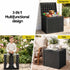 Outdoor Storage Box 118L Container Lockable Garden Toy Tool Rattan-Texture Black