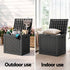 Outdoor Storage Box 118L Container Lockable Garden Toy Tool Rattan-Texture Black