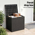 Outdoor Storage Box 118L Container Lockable Garden Toy Tool Rattan-Texture Black