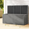 Outdoor Storage Box 390L Weatherproof Lockable Bench Seat 136kg Grey