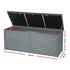 Outdoor Storage Box 390L Weatherproof Lockable Bench Seat 136kg Grey