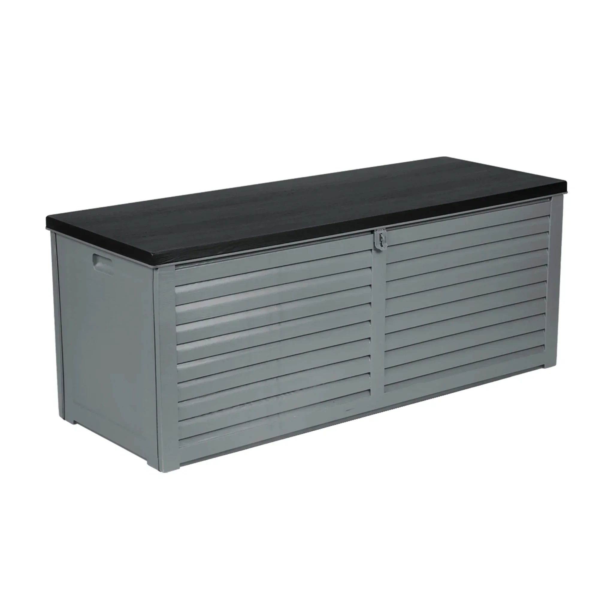 Outdoor Storage Box 390L Weatherproof Lockable Bench Seat 136kg Grey