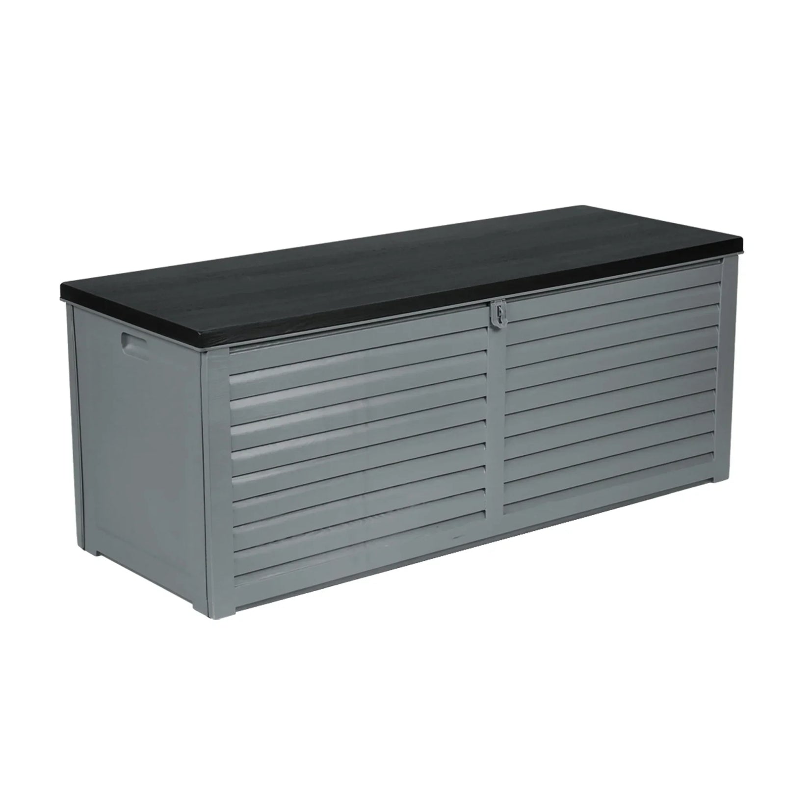 Outdoor Storage Box 390L Weatherproof Lockable Bench Seat 136kg Grey