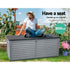 Outdoor Storage Box 390L Weatherproof Lockable Bench Seat 136kg Grey