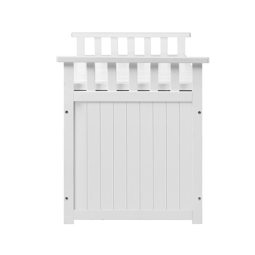 Outdoor Storage Box Garden Bench Wooden 500L White