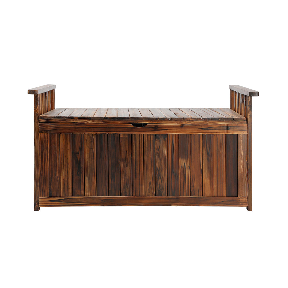 Outdoor Storage Box Wooden Garden Bench L Charcoal