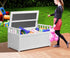 Outdoor Storage Box Wooden Garden Bench L White