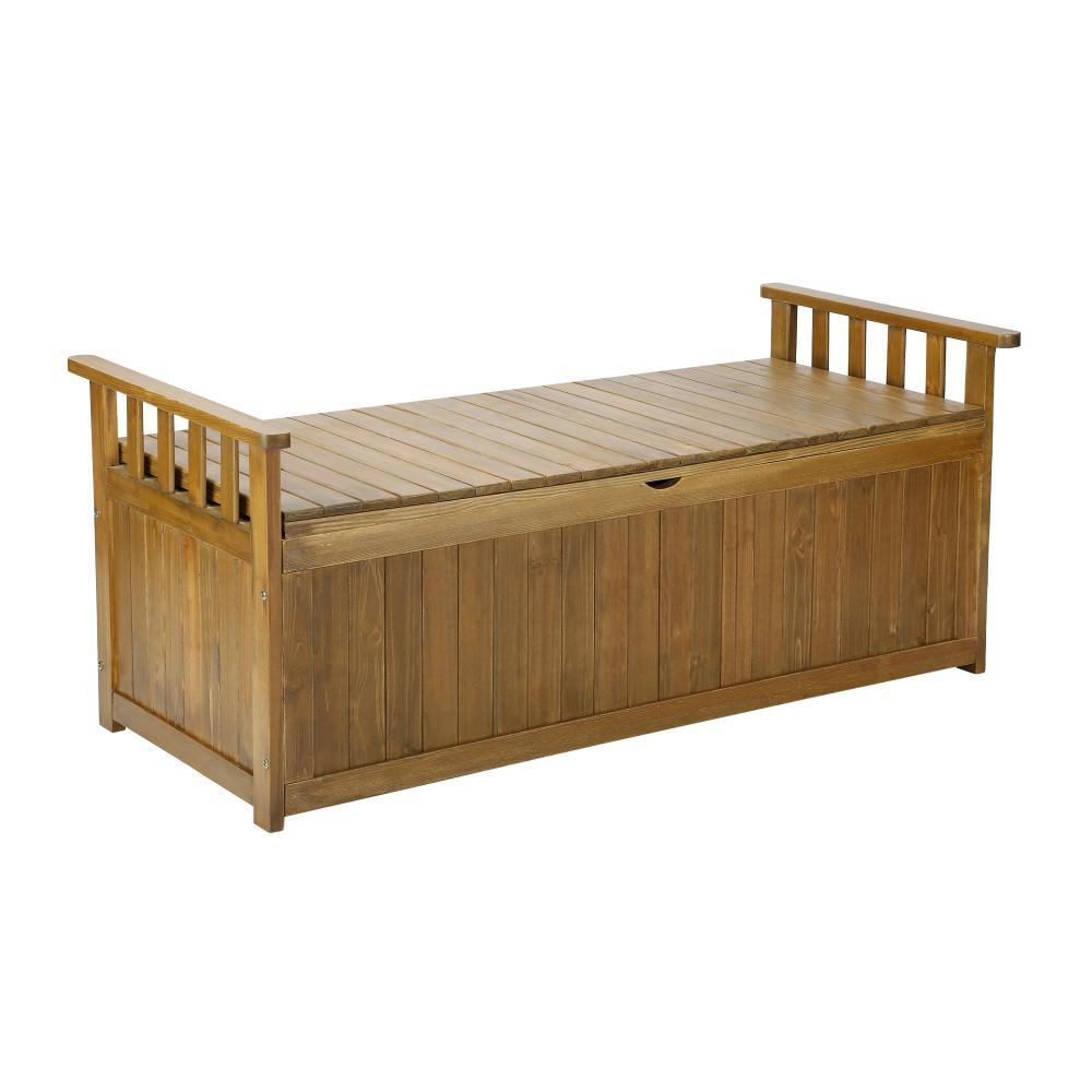 Outdoor Wooden Storage Bench Waterproof Top