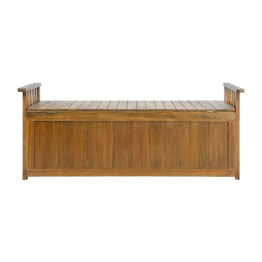 Outdoor Wooden Storage Bench Waterproof Top