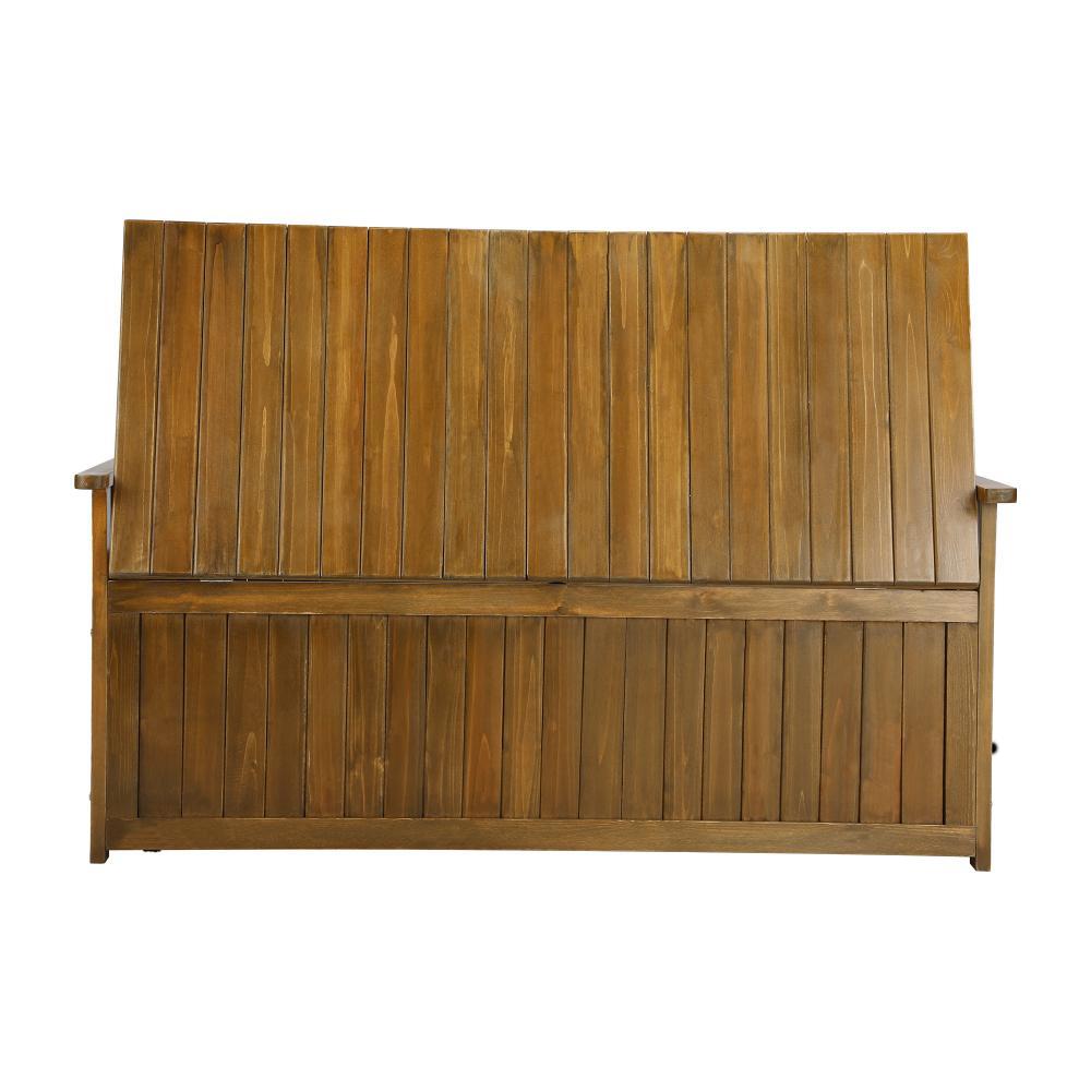 Outdoor Wooden Storage Bench Waterproof Top