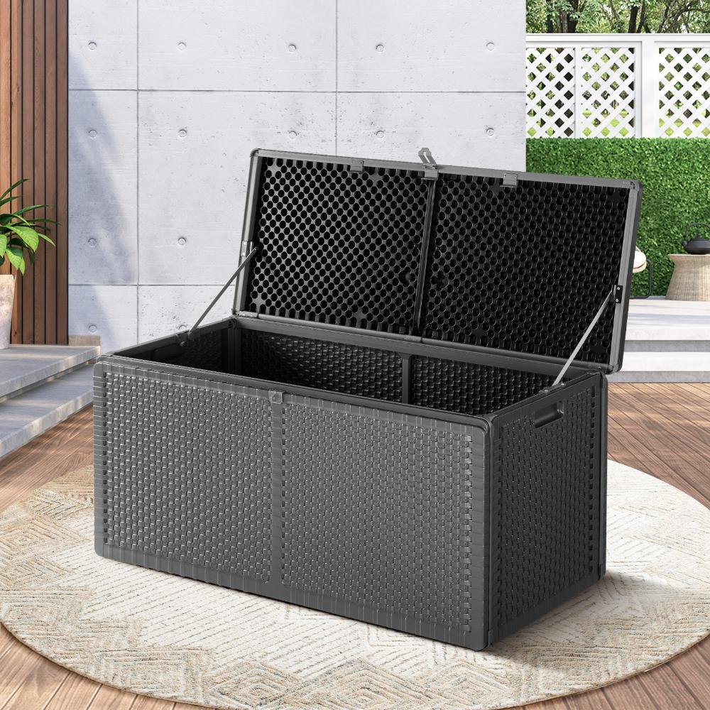 Outdoor Storage Box Bench 310L Black&Grey