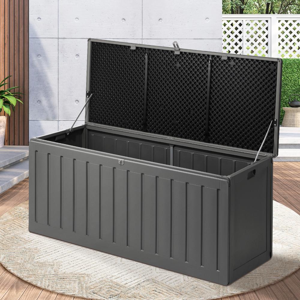 Outdoor Storage Box Bench 490L Black&Grey