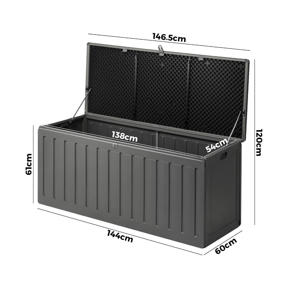 Outdoor Storage Box Bench 490L Black&Grey