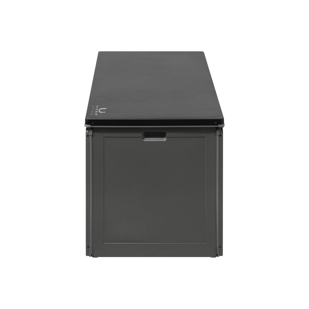 Outdoor Storage Box Bench 490L Black&Grey
