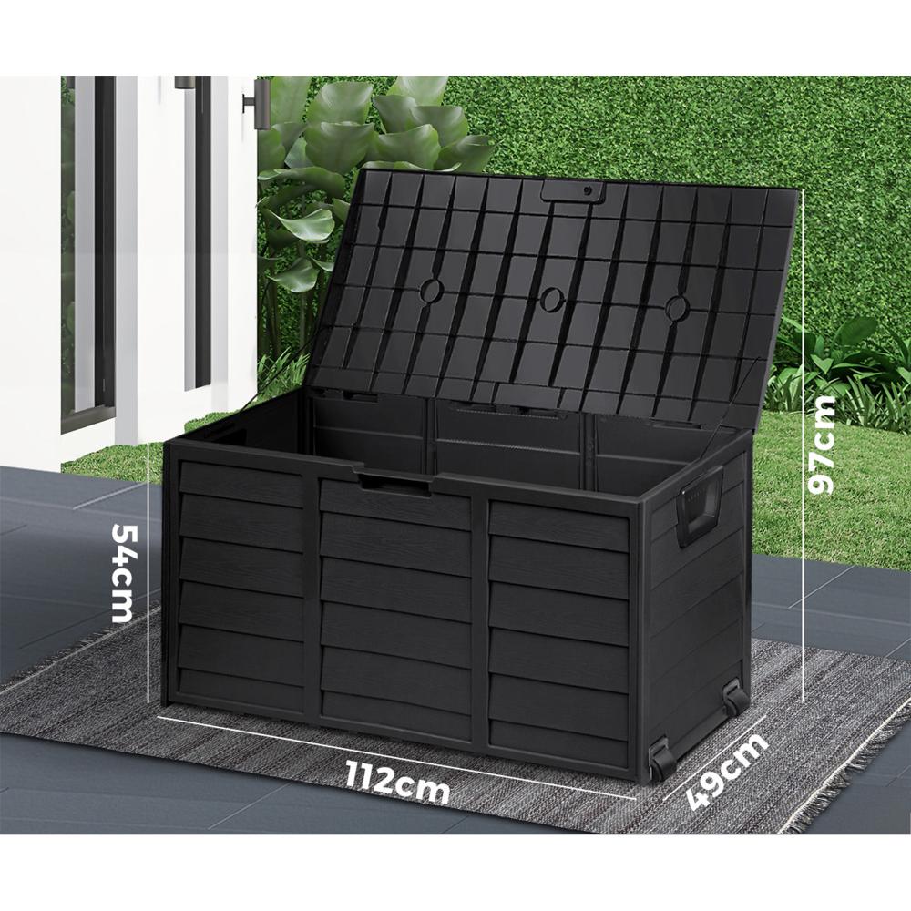 Outdoor Storage Box Lockable 290L Black
