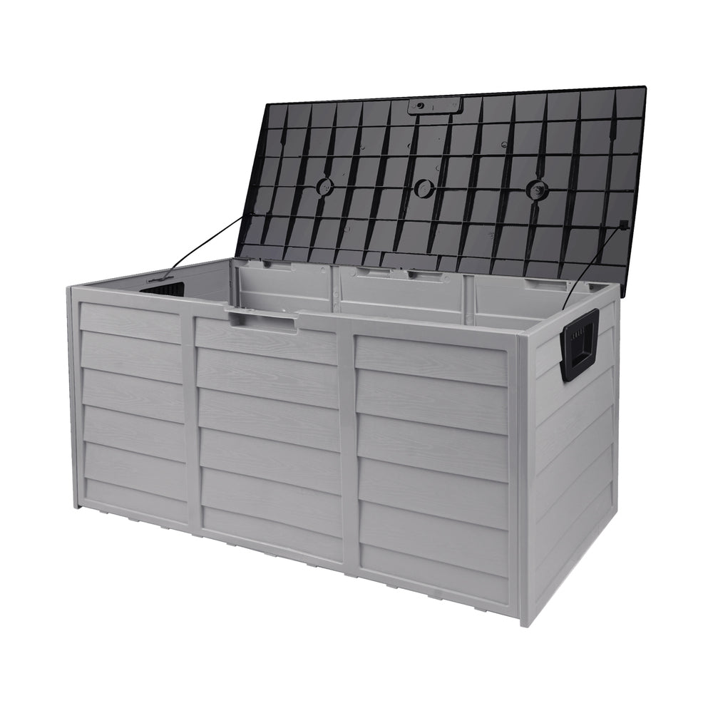 Outdoor Storage Box Lockable 290L Black&Light Grey