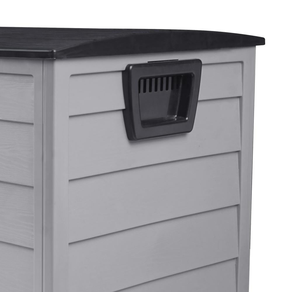 Outdoor Storage Box Lockable 290L Black&Light Grey