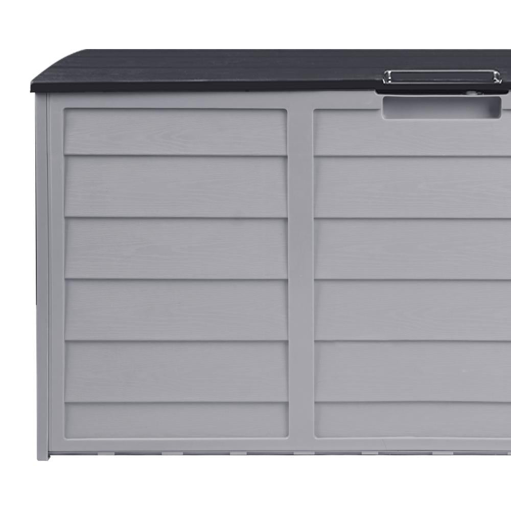 Outdoor Storage Box Lockable 290L Black&Light Grey