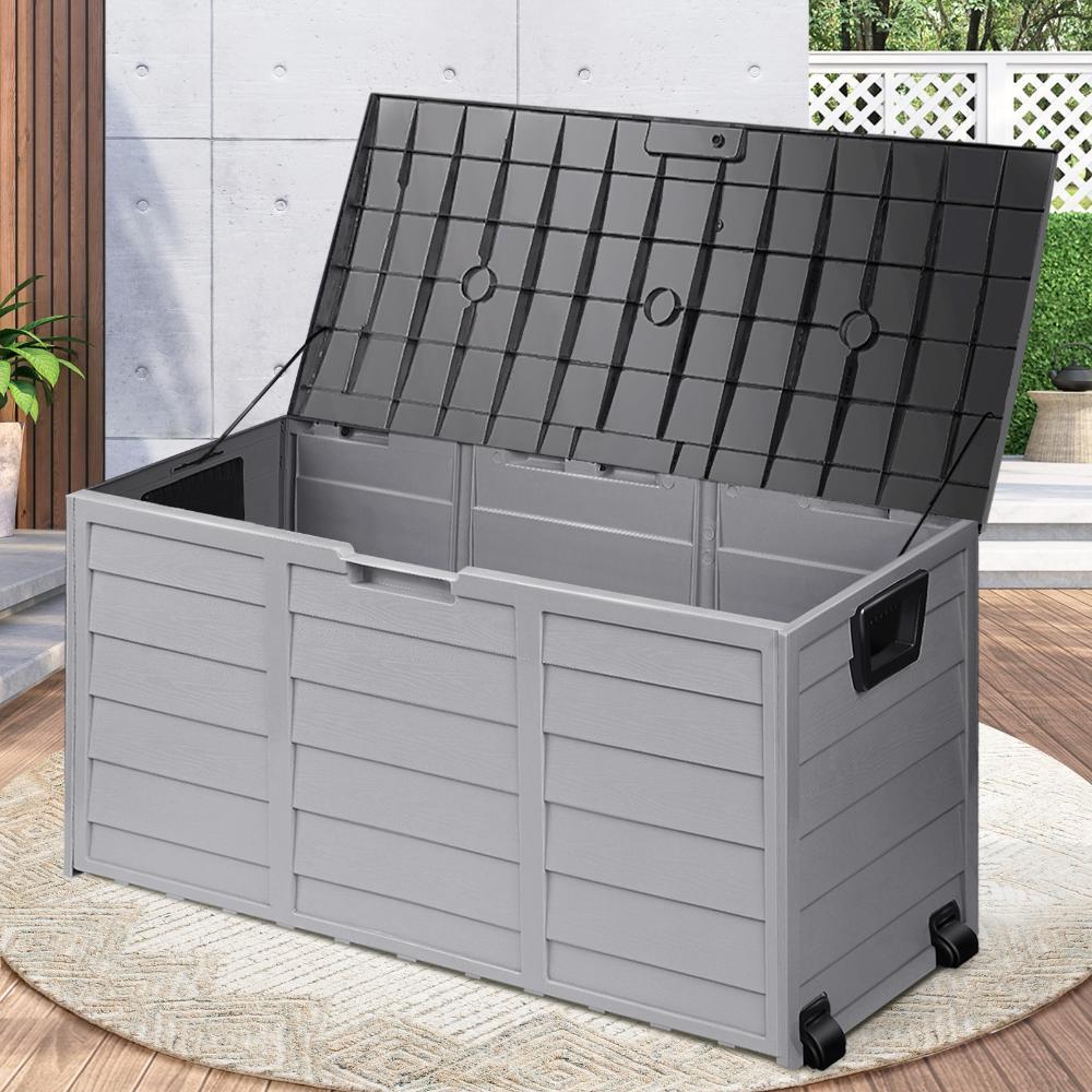 Outdoor Storage Box Lockable 290L Grey