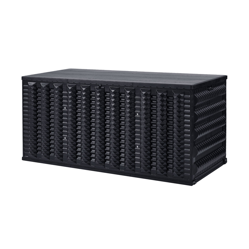 Livsip Outdoor Storage Box 490L Foldable Garden Container Black