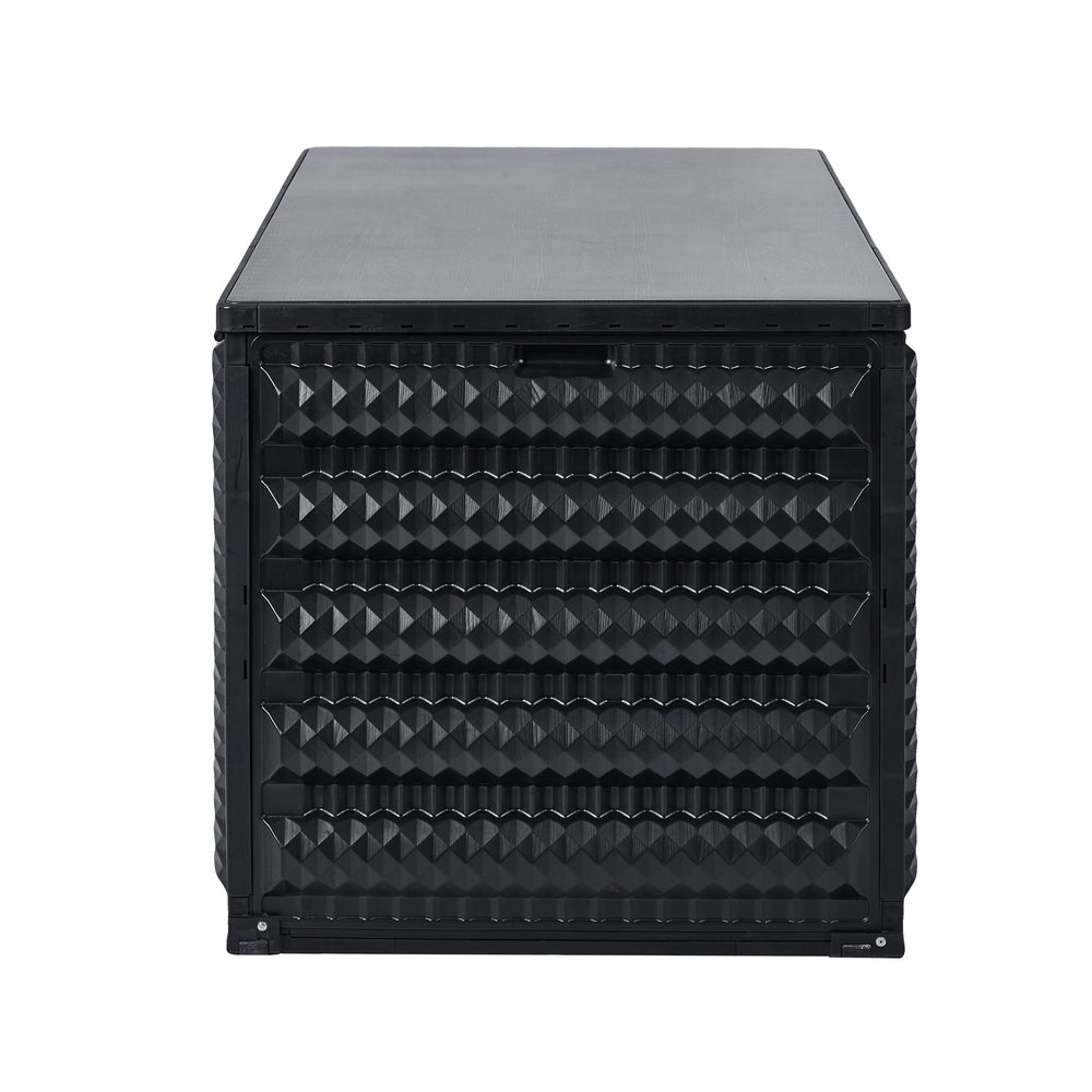 Livsip Outdoor Storage Box 490L Foldable Garden Container Black
