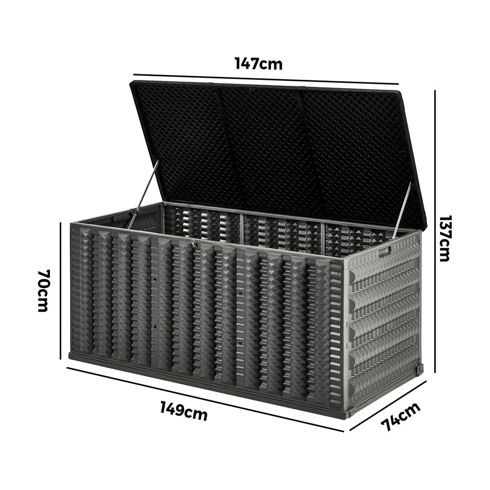 Livsip Outdoor Storage Box 680L Foldable Garden Container Grey
