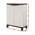 Gardeon Outdoor Storage Cabinet Box 92cm Lockable Cupboard Sheds Adjustable Rattan Beige