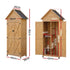 Gardeon Outdoor Storage Cabinet Cupboard Tool Organizer Shed Adjustable Natural