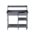 Cedar Potting Bench with Sink, Shelves, Drawers & Wheels – Grey