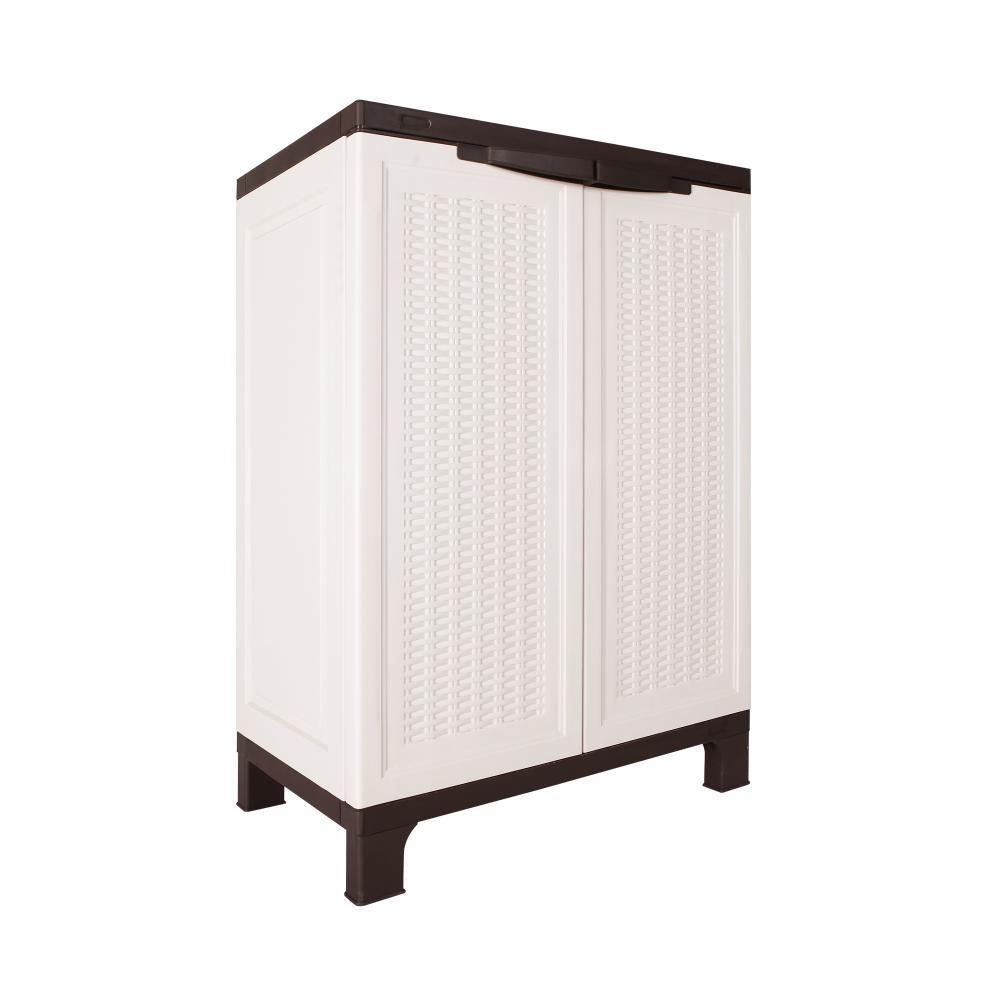 Outdoor Storage Cabinet Removable Shelf Lockable Beige