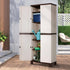 Outdoor Storage Cabinet Adjustable Lockable Tall Beige